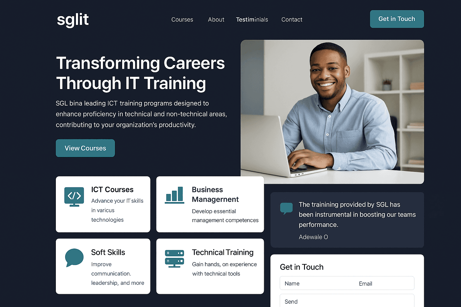 sglit.com website mockup